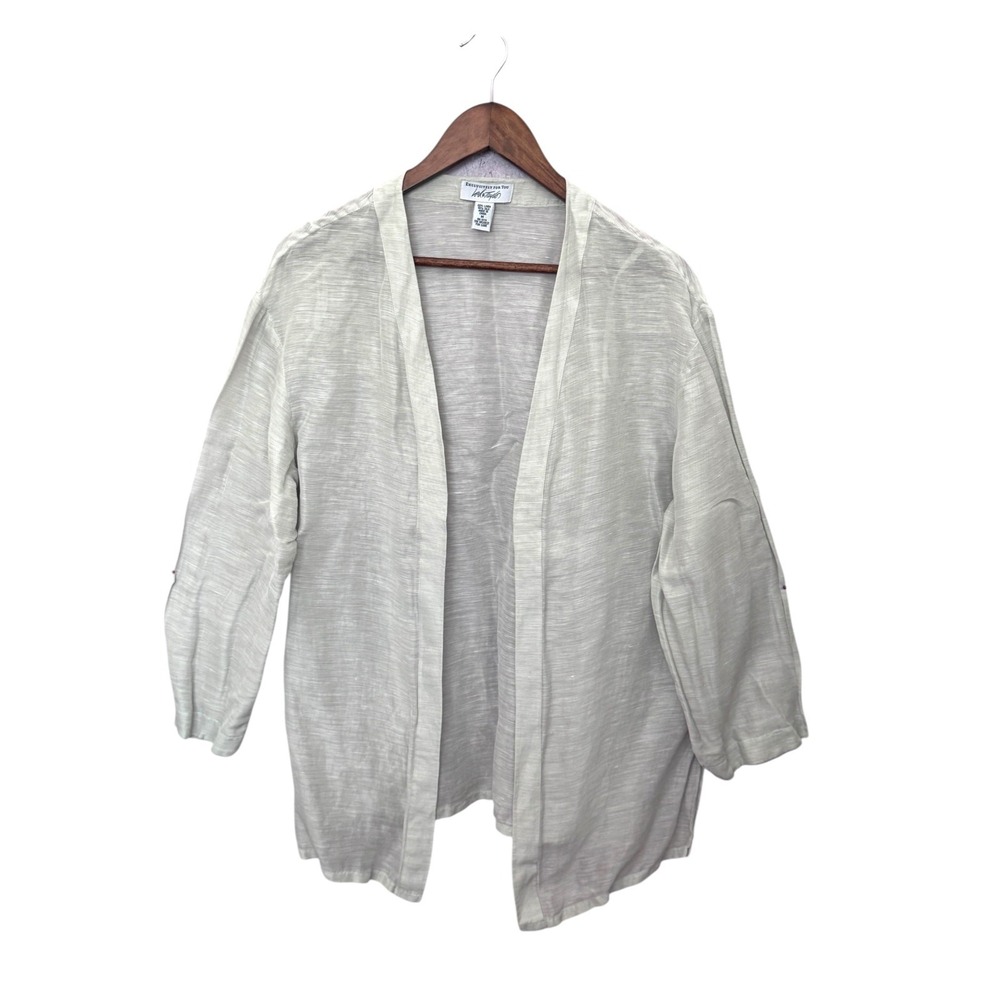 Vintage 90 Lord & Taylor Medi Silk Linen Cardigan Cottagecore Quiet Luxury Fairy